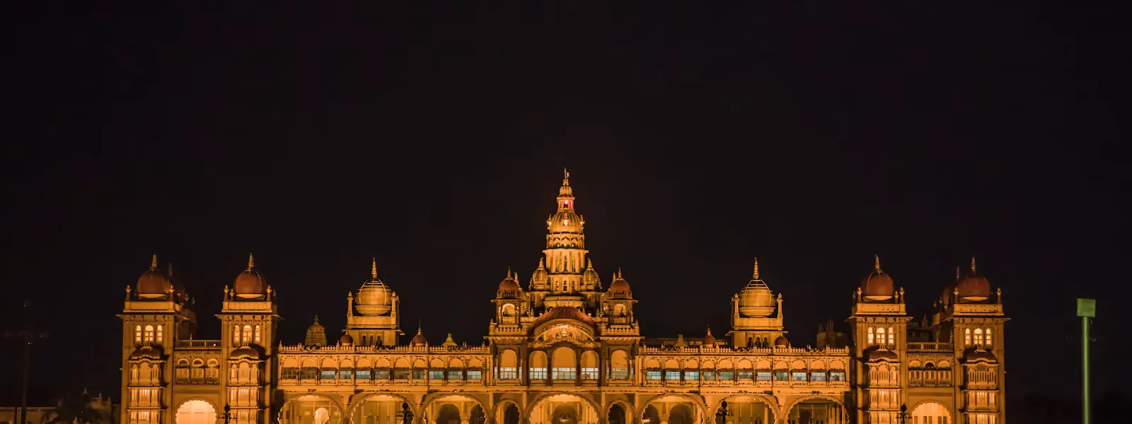 Mysore Palace illuminated at night